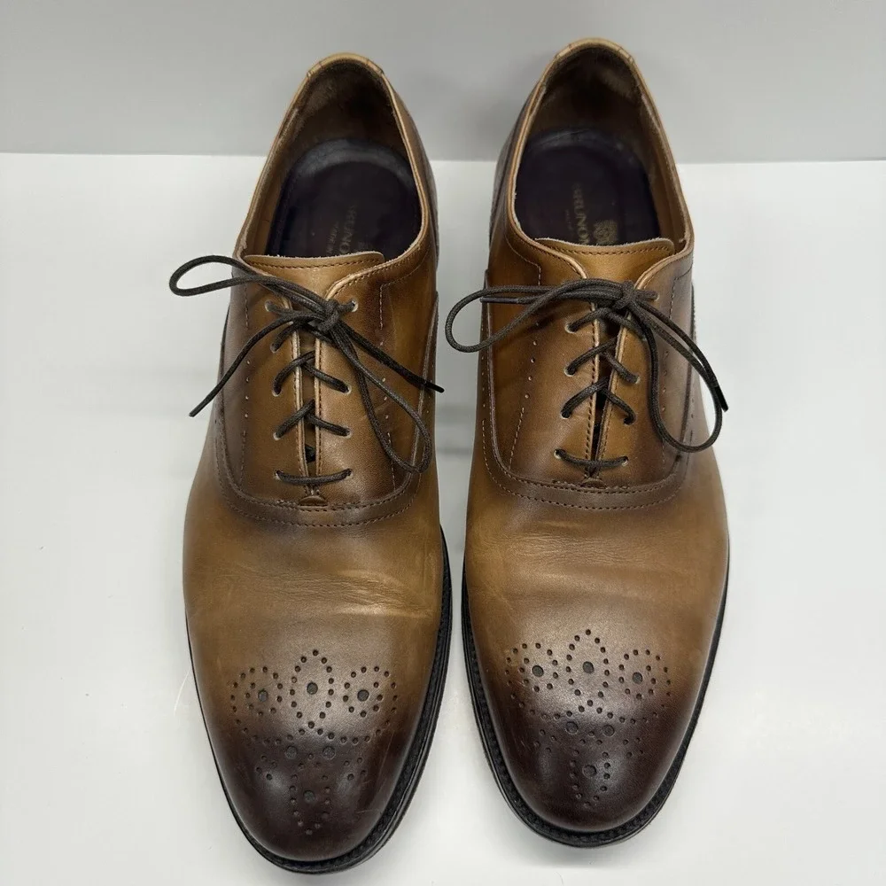 Bruno Magli Mens Italy Brown Arno Oxford Leather Dress Shoes Sz US 11 M‎